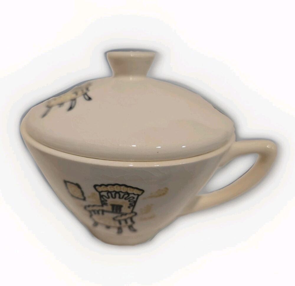 Marcrest Stetson Gay 90s Sugar Bowl Creamer Set Vintage USA Pottery